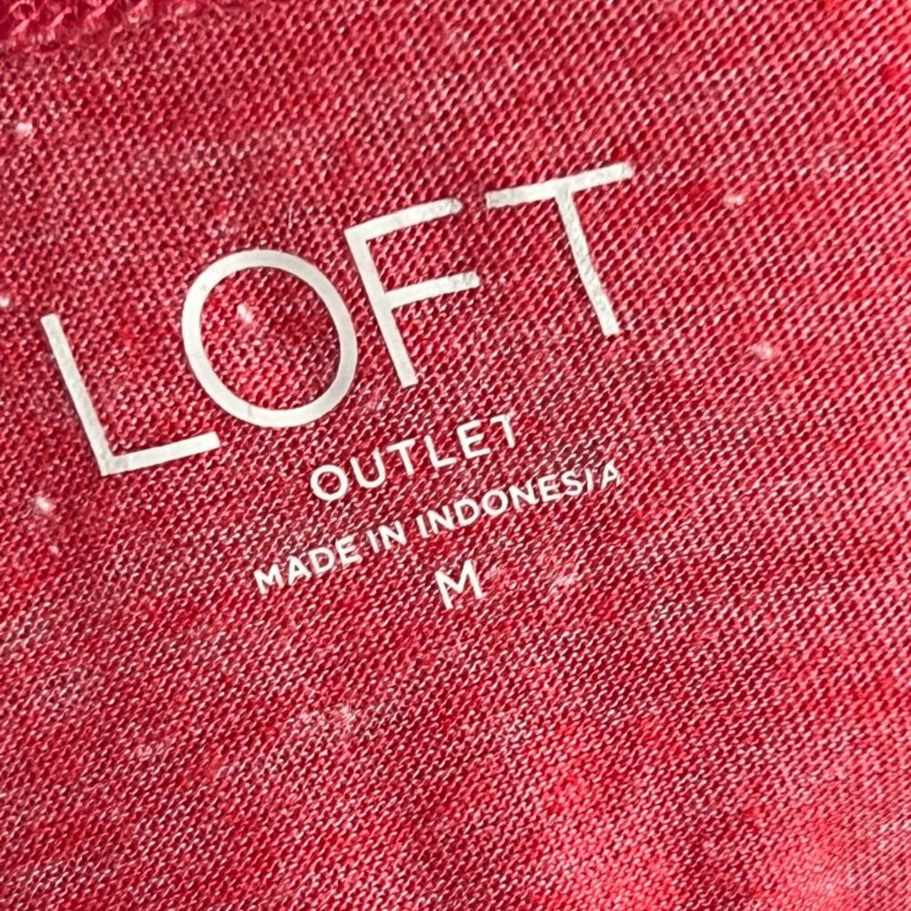 M - LOFT Salmon Boatneck 3/4 Sleeve Tee - Picture 3 of 4